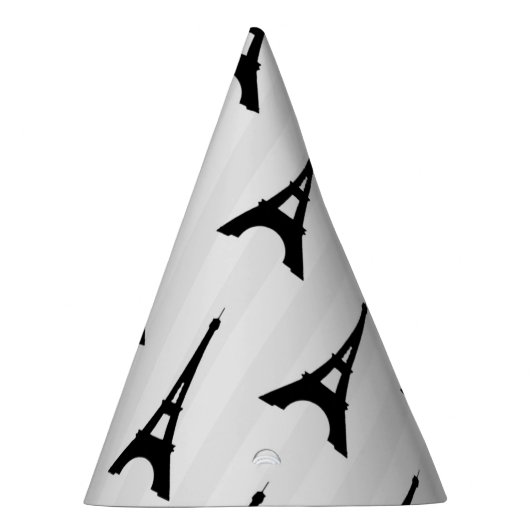 Elegant White Black Eiffel Tower Frankrijk Vertica Feesthoedjes (Rechts)