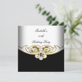 Elegant White Black Gold Diamond Afbeelding Kaart (Staand voorkant)