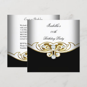 Elegant White Black Gold Diamond Afbeelding Kaart
