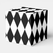 Elegant White Black Harlequin Geometric Rhombusjes Bedankdoosjes (Achterkant)