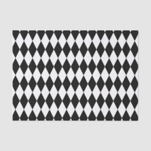 Elegant White Black Harlequin Geometric Rhombusjes Tissuepapier