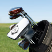 Elegant White & Black Monogram Name Wreate Golfheadcover (Insitu)