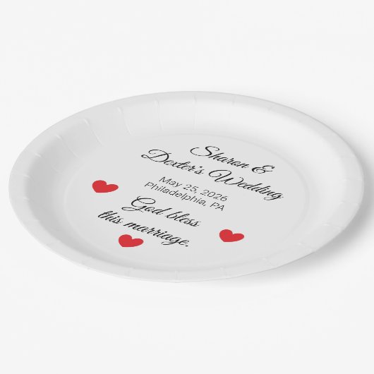 Elegant White & Black Wedding Reception Papieren Bordje (Gekanteld)