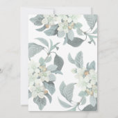 Elegant White Blossom Flower Photo Frame Birth Aankondiging (Achterkant)