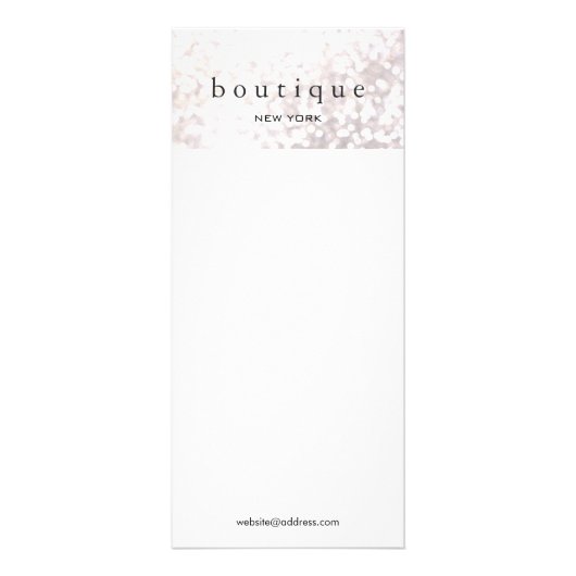 Elegant White Bokeh Glitter Menu en Prijslijst (Voorkant)