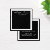 Elegant White Border Cursive Ketting Display Vierkante Visitekaartjes (Bureau)