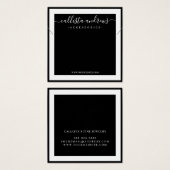 Elegant White Border Cursive Ketting Display Vierkante Visitekaartjes (Voorkant /achterkant)