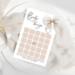 Elegant White Bow Baby Bingo spel