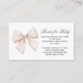 Elegant White Bow Book voor Baby Enclosure Kaart (Voorkant)