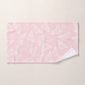 Elegant White Butterflies Roze Design Bad Handdoek (Handdoek)