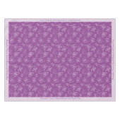 Elegant White Butterfly Pattern Paars personaliser Tafelkleed (Voorkant (Horizontaal))