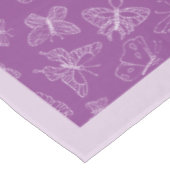 Elegant White Butterfly Pattern Paars personaliser Tafelkleed (Gekanteld)