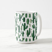 Elegant White Cactus Design Mug (Devant droit)