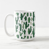 Elegant White Cactus Design Mug (Gauche)