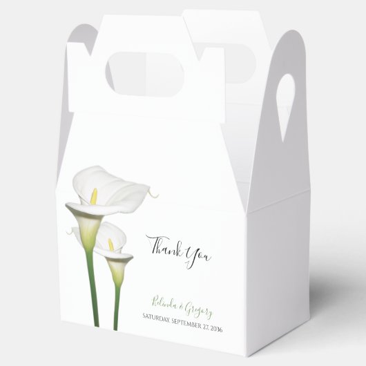 Elegant White Calla Lilies Wedding Bedankdoosjes (Geopend)