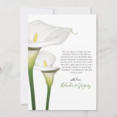 Elegant White Calla Lilies Wedding Bedankkaart (Voorkant)