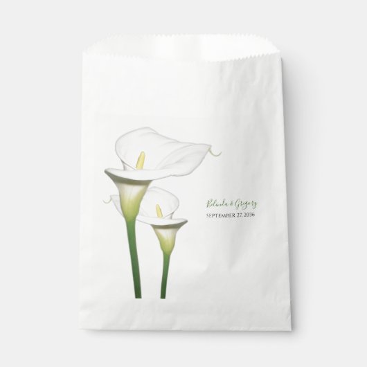Elegant White Calla Lilies Wedding Bedankzakje (Voorkant)