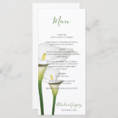 Elegant White Calla Lilies Wedding Menu (Voorkant / Achterkant)