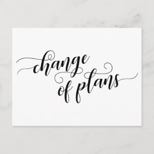 Elegant White Change of Plans Postponed Wedding Briefkaart