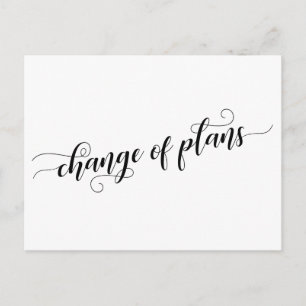 Elegant White Change of Plans Postponed Wedding Briefkaart