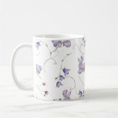 Elegant White Chic Paars Floral Koffiemok (Links)