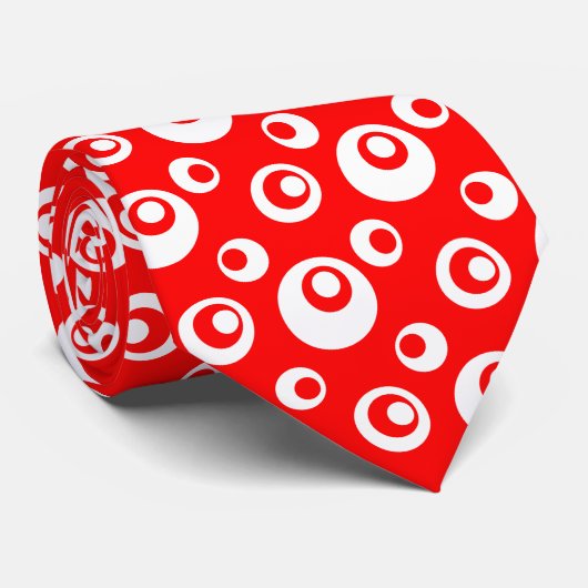 Elegant White Chris Stippen op rode achtergrond Stropdas (Opgerold)