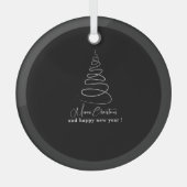 Elegant White Christmas Tree  Glas Ornament (Voorkant)