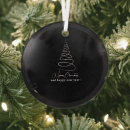 Elegant White Christmas Tree Glas Ornament