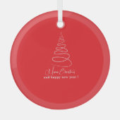 Elegant White Christmas Tree Red Glas Ornament (Voorkant)