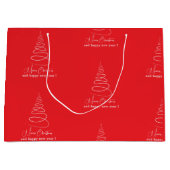 Elegant White Christmas Tree Red  Groot Cadeauzakje (Voorkant)