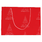 Elegant White Christmas Tree Red  Groot Cadeauzakje (Achterkant)