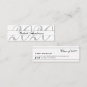 Elegant white classic insert card afstuderen name contactkaartje (Voorkant / Achterkant)