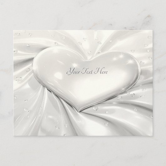 Elegant White Cream Heart Briefkaart (Voorkant)