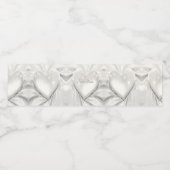 Elegant White Cream Heart Water Bottle Label Waterfles Etiket (Enkel label)