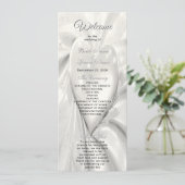 Elegant White Cream Heart Wedding Programma (Staand voorkant)