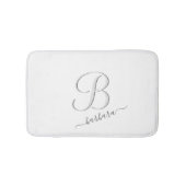 Elegant White Custom Monogram Name Badmat (Voorkant)