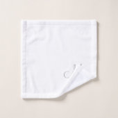 Elegant White Custom Monogram Name Flower Bad Handdoek (Wasdoekje)