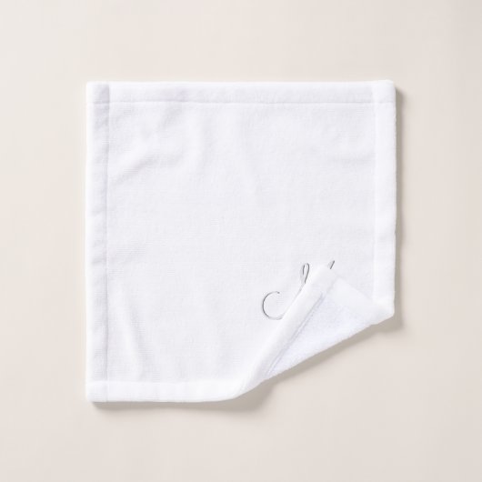Elegant White Custom Monogram Name Flower Bad Handdoek (Wasdoekje)
