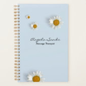 Elegant white daisies blue planner (Voorkant)