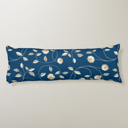 Elegant White Daisies Chic Bedding Lichaamskussen (Achterkant)