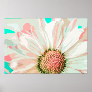 Elegant White Daisy Artwork   POSTER