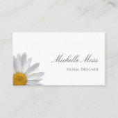 Elegant White Daisy Floral Designer Visitekaartje (Voorkant)