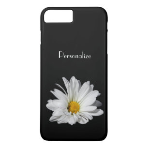 Elegant White Daisy Flower met naam iPhone 8 Plus / 7 Plus Hoesje