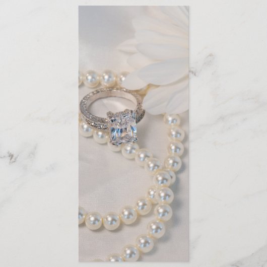 Elegant White Daisy Wedding Ceremony Program Programma (Voorkant)