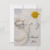 Elegant White Daisy Wedding Flat Dank je wel Bedankkaart (Voorkant)