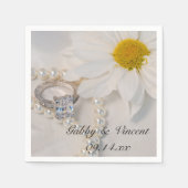 Elegant White Daisy Wedding Servetten (Voorkant)