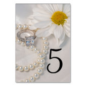 Elegant White Daisy Wedding Table Numbers Kaart (Voorkant)