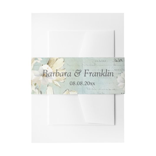 Elegant White Daisy Wedding Uitnodigingen Wikkel (Voorkant Voorbeeld)