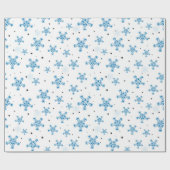 Elegant White & Dark Blue Snowflake Wrapping Paper Cadeaupapier (Vlak)