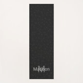 Elegant White Dark Grey geometric mesh Monogram Yogamat (Voorkant)